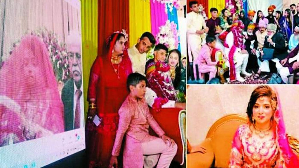 পাননি ভারতের ভিসা, তাই ভার্চুয়ালি বিয়ে সারলেন পাকিস্তানি তরুণী
