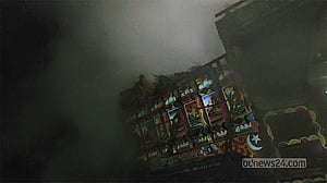 নাটোর পেট্রোল বোমায় পুড়ল খড় বোঝাই নসিমন