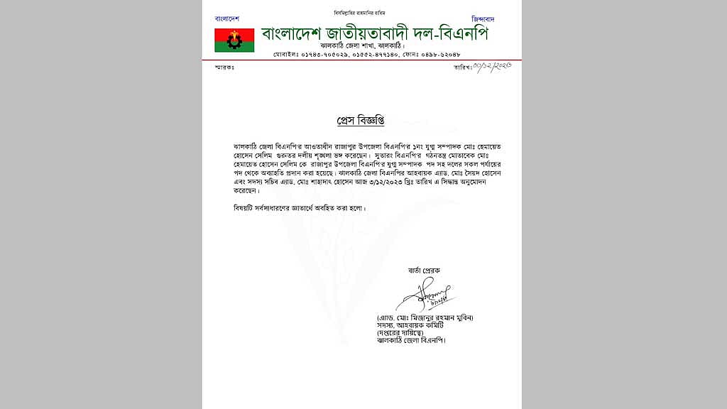 শাহজাহান ওমরের ‘সঙ্গে থাকা’ ২ বিএনপি নেতাকে অব্যাহতি