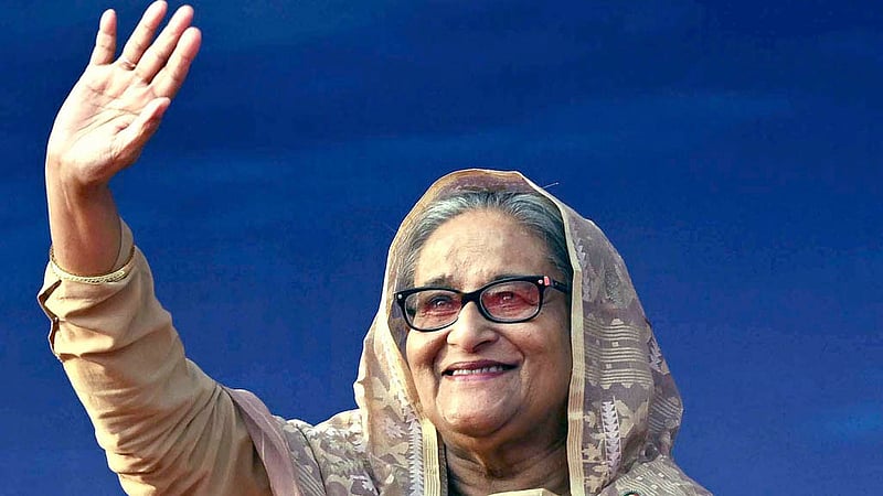 বঙ্গবন্ধুর স্বদেশ প্রত্যাবর্তন দিবস উপলক্ষে বুধবার সোহরাওয়ার্দী উদ্যানে আওয়ামী লীগের সমাবেশে দলের সভাপতি ও প্রধানমন্ত্রী শেখ হাসিনা।