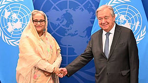 পুনর্নির্বাচিত হওয়ায় প্রধানমন্ত্রীকে জাতিসংঘ মহাসচিবের অভিনন্দন