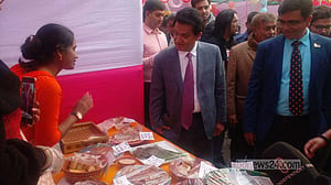 ফরিদপুরে বসন্ত বরণে পিঠাপুলির উৎসব
