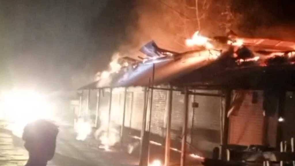 রাজবাড়ীতে আগুনে পুড়ল স্কুলসহ ৮ দোকান