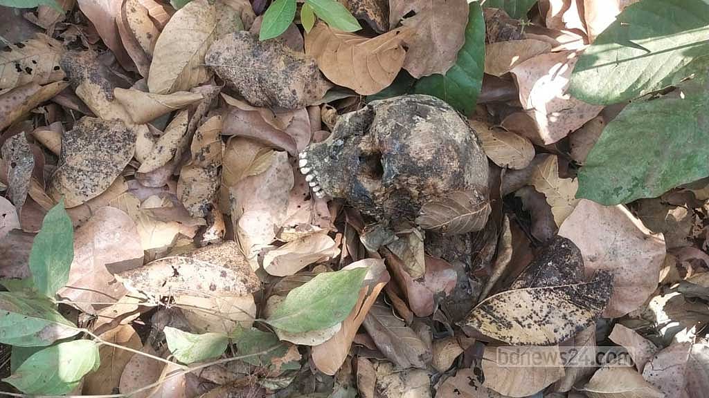 গজারি বনে মানুষের মাথার খুলি, হাড়গোড়