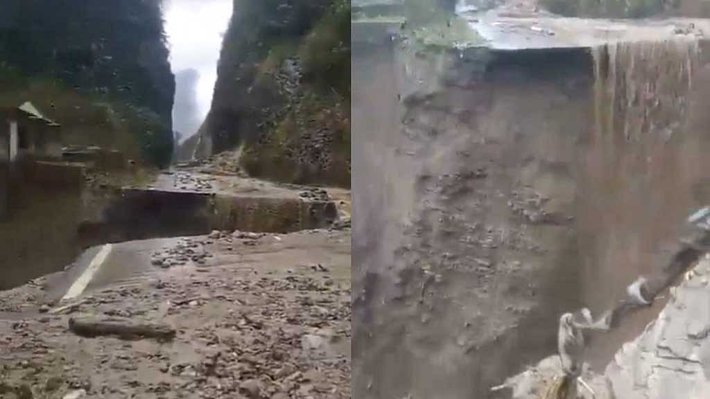ব্যাপক ভূমিধসে ভেঙে পড়ল অরুণাচলের চীন সীমান্তের মহাসড়ক