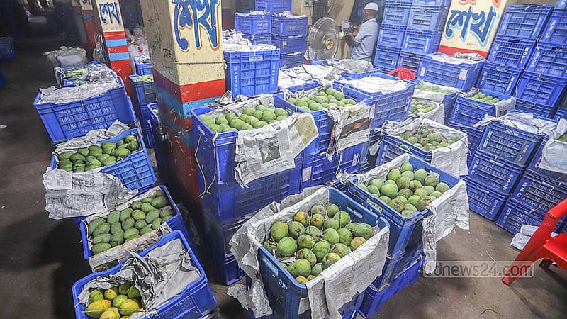 কোরবানির ঈদের ছুটির মধ্যে রাজধানীর বাদামতলী ফলের আড়তে আমের দাম কমে যাওয়ার কথা বলছেন পাইকাররা। জাত ও আকারভেদে সেখানে আম বিক্রি হচ্ছে ৪০ থেকে ১২০ টাকা কেজি দরে