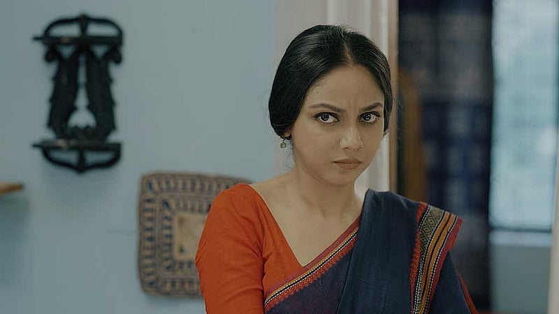 নাটকের দৃশ্যে অভিনেত্রী সানজিদা প্রীতি