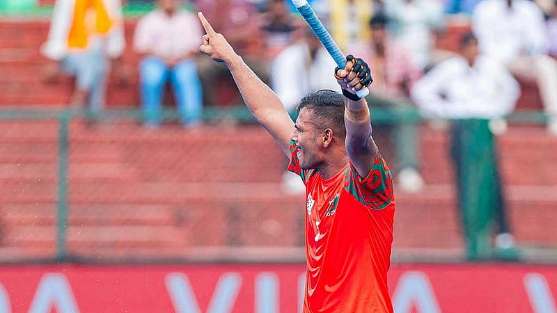 আশরাফুলের গোল আশা দেখিয়েছিল বাংলাদেশকে। ছবি: হকি ইন্ডিয়া ফেইসবুক।