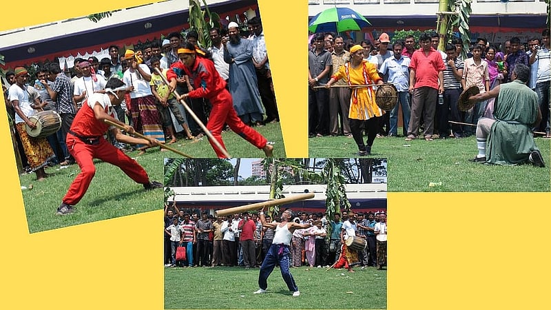 একবার লাঠিখেলা দেখতে যাই রাজারবাগ পুলিশ লাইন মাঠে, ছবি: সালেক খোকন।