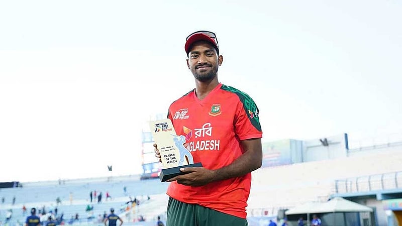২০২৫ সালে রাইজিং স্টার্স এশিয়া কাপের সর্বোচ্চ উইকেট শিকারি ছিলেন রিপন। ছবি: এশিয়ান ক্রিকেট কাউন্সিল