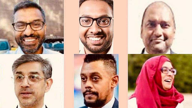 (বাঁ থেকে পর্যায়ক্রমে)  শ্যাম উদ্দিন, এহেতাশামুল হক, ওয়েইস ইসলাম, ওমর ফারুক, সৈয়দ সিদ্দিকি ও নুর জাহান বেগম