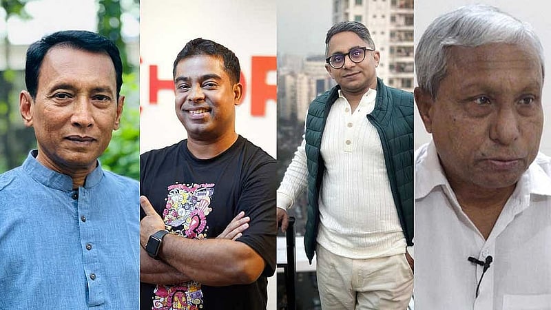 শাহীন সুমন, রেদওয়ান রনি, মিঠু খান, সুদীপ্ত কুমার দাস। ছবি: ফেইসবুক থেকে নেওয়া। 