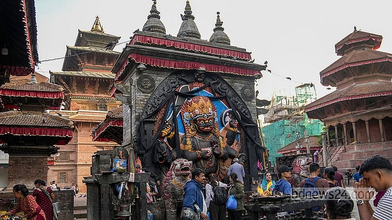 কাঠমান্ডুতে দরবার স্কয়ারের একাংশ।