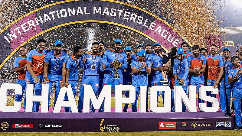 চ্যাম্পিয়ন ভারত মাস্টার্স দল। ছবি: ইন্টারন্যাশনাল মাস্টার্স লিগ এক্স পাতা