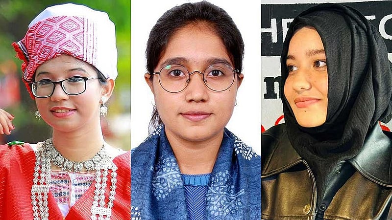 রুপাইয়া শ্রেষ্ঠা তঞ্চঙ্গা, সানজিদা আহমেদ তন্বি ও উম্মে উসওয়াতুন রাফিয়া।