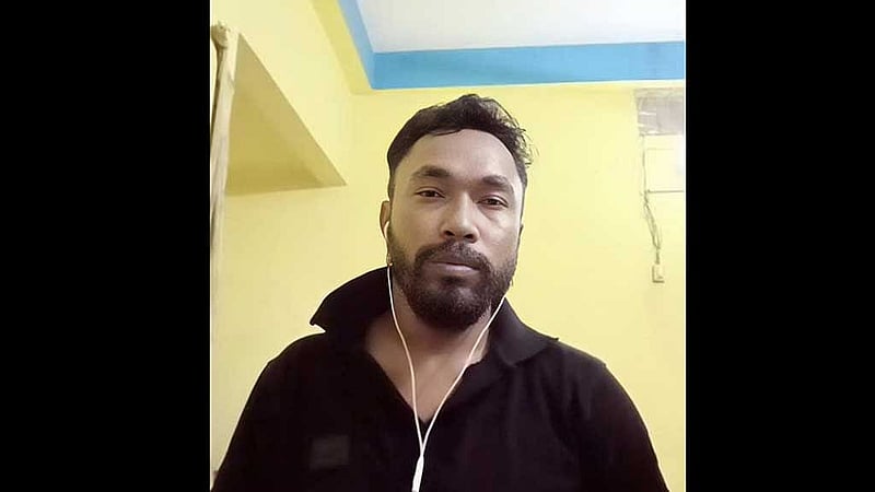 ভিডিও বার্তা থেকে নেওয়া নিউটন দাসের ছবি।