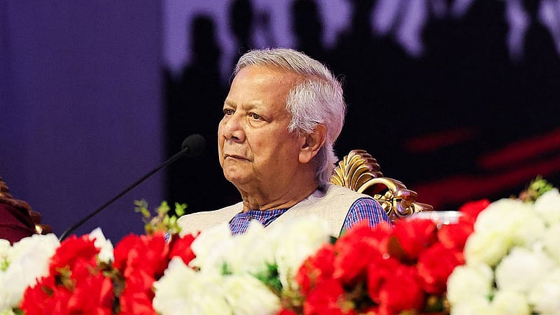 একুশে বইমেলার উদ্বোধনী অনুষ্ঠানে অন্তর্বর্তীকালীন সরকারের প্রধান উপদেষ্টা মুহাম্মদ ইউনূস।