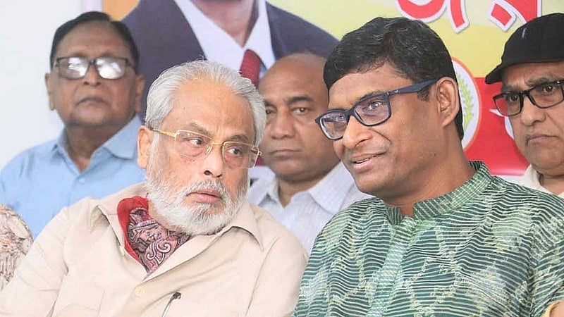 জাতীয় পার্টির চেয়ারম্যান জিএম কাদের ও তার মহাসচিব শামীম হায়দার পাটোয়ারী। ফাইল ছবি