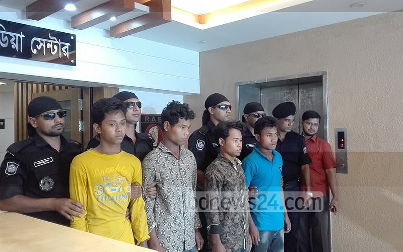 গারো মা-মেয়ে হত্যা মামলার চার আসামি।   