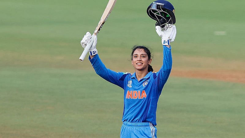 স্মৃতি মান্ধানার আরেকটি সেঞ্চুরি ও চেনা উদযাপন। ছবি: ইন্ডিয়ান ক্রিকেট টিম ফেইসবুক 