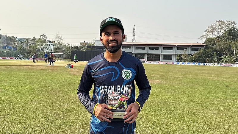 দীর্ঘ সেঞ্চুরিখরা কাটিয়ে ম্যাচ সেরা সাদমান ইসলাম। ছবিঃ রিমার্ক হার্লান স্পোর্টস