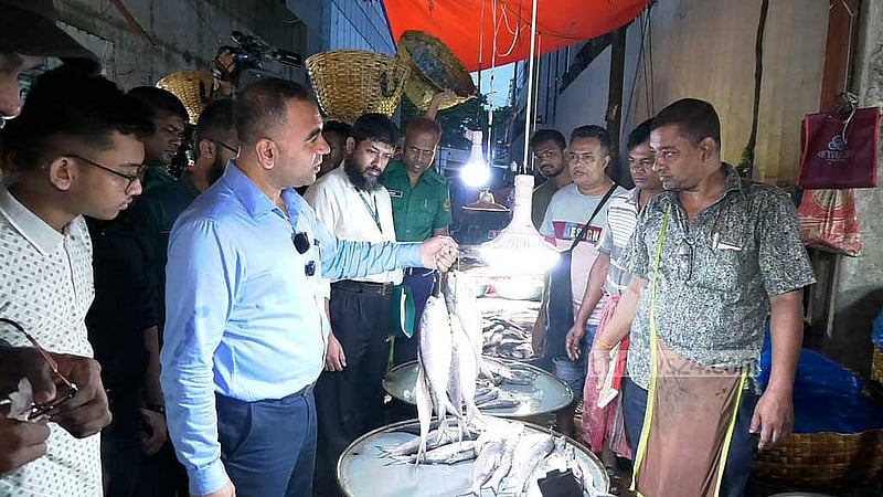 ইলিশের দামের ঊর্ধ্বগতির মধ্যে বুধবার ভোক্তা অধিকার সংরক্ষণ অধিদপ্তর ঢাকার কারওয়ানবাজার ও যাত্রাবাড়ী এবং চাঁদপুরে অভিযান চালিয়েছে। 
