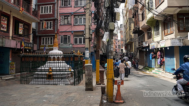 কাঠমান্ডুর থামেল এলাকার একটি রাস্তা।
