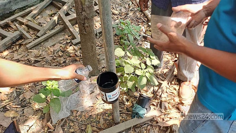 মশার গতিপ্রকৃতি জানতে জরিপ কাজ ব্যবহৃত আরেক ধরনের ফাঁদ।