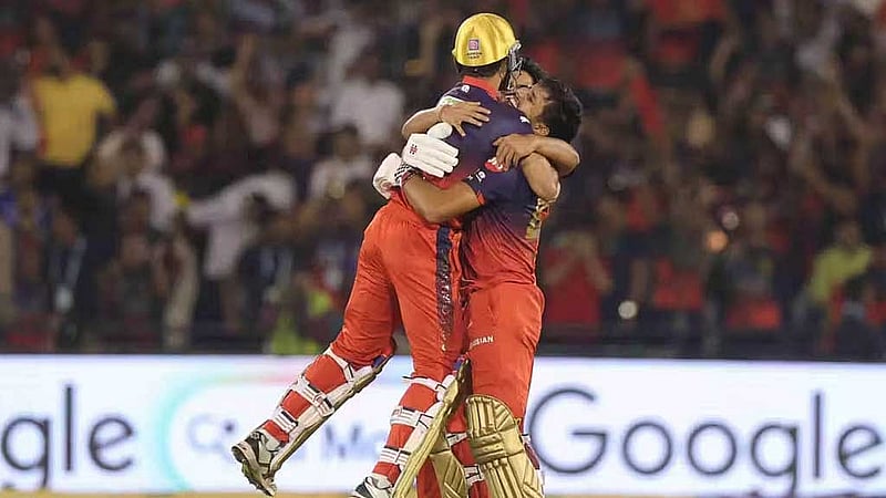 জয়ের পর বেঙ্গালুরুর উল্লাস। ছবি: আইপিএল।