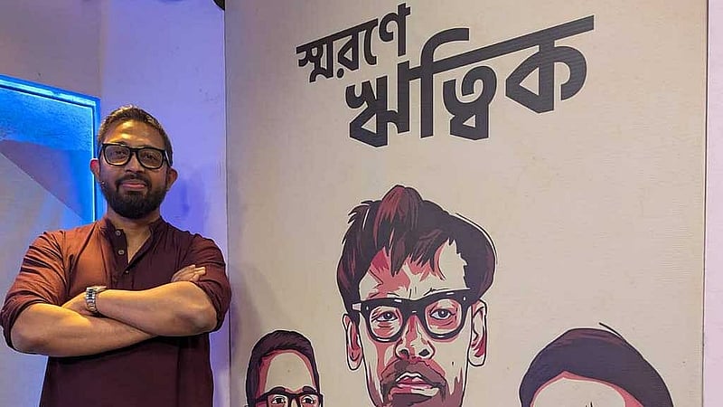 ঋত্বিক কুমার ঘটক ও গীতিকার কাওসার আহমেদ চৌধুরী, ছবি: সংগৃহীত 