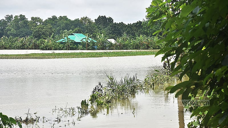 ঋণের টাকায় গড়ে তোলা এমন অনেক বাড়িঘর ভেসেছে বানের পানিতে। 