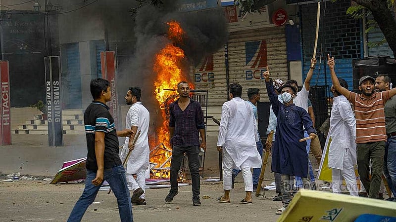 কোটা সংস্কার আন্দোলন ঘিরে ঘটে যাওয়া সহিংসতা। ফাইল ছবি।
