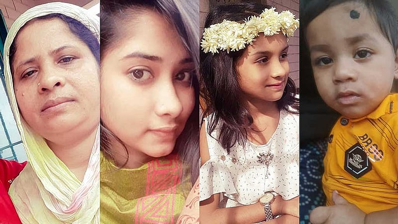 একই পরিবারের আমেনা, ইসরাত, রিহা ও আইয়াজ প্রাণ হারান এ দুর্ঘটনায়।