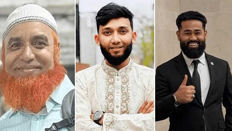 দুর্ঘটনায় নিহত ৩ বাংলাদেশি মোহাম্মদ হিরামন, নাজমুল রুবেল এবং ফাহিম হালিম। 