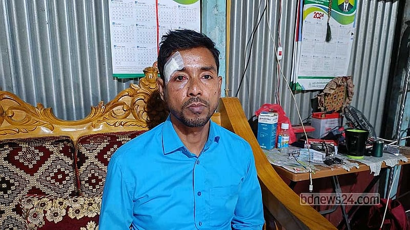 আহত আইনজীবী নাসির উদ্দীন। 