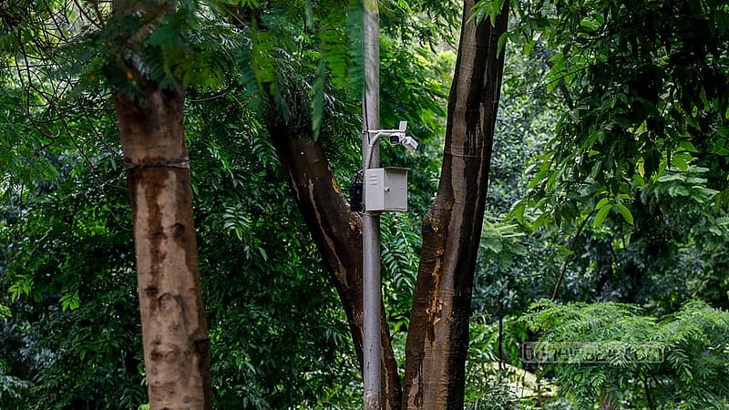 ঢাকা বিশ্ববিদ্যালয়ের ছাত্রদল নেতা শাহরিয়ার আলম সাম্য খুনের পর সোহরাওয়ার্দী উদ্যানে নিরাপত্তা বাড়াতে একটু পর পর লাগানো হয়েছে সিসি ক্যামেরা। ছবি: মাহমুদ জামান অভি