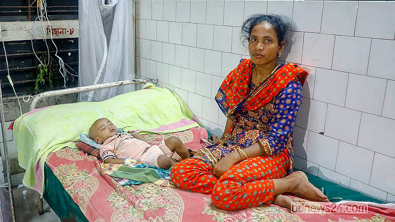 হামে আক্রান্ত অনেক শিশু চিকিৎসা নিচ্ছে ঢাকার মহাখালী সংক্রামক ব্যাধি হাসপাতালে