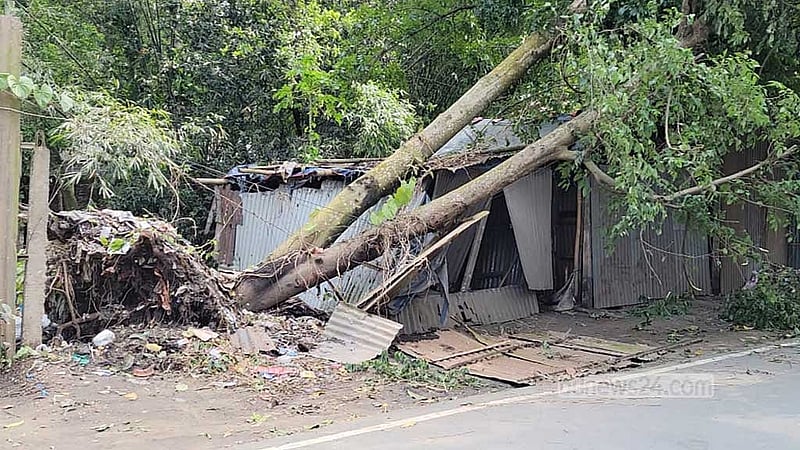 জামালপুরের ইসলামপুর উপজেলার সাপধরী ইউনিয়নের অনেক বসতবাড়ি শনিবার রাতের বৈশাখি ঝড়ে ক্ষতিগ্রস্ত হয়।
