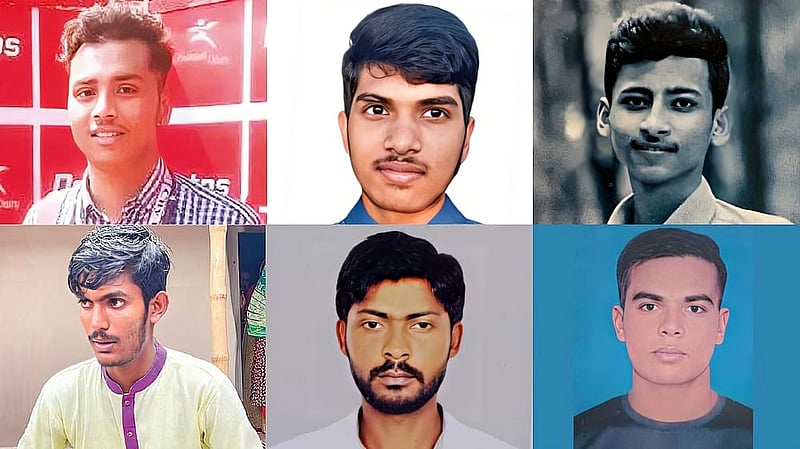 উপরে বাঁ থেকে সাজ্জাদ হোসেন সজল, আস সাবুর, তানজীল মাহমুদ সুজয়; নিচে বায়েজিদ বোস্তামী, আবুল হোসেন ও ওমর ফারুক।