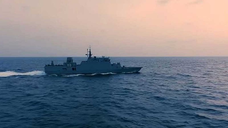 ভারতীয় নৌবাহিনীর ডুবোজাহাজ শিকারি যুদ্ধজাহাজ আইএনএস মালভান। ছবি: ডিডি ইন্ডিয়া 