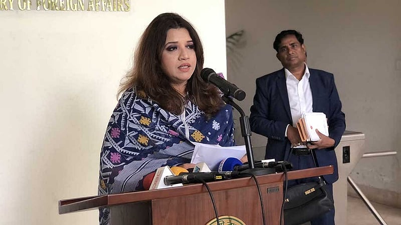 পররাষ্ট্র মন্ত্রণালয়ে ব্রিফিং করেন শামা ওবায়েদ ইসলাম।