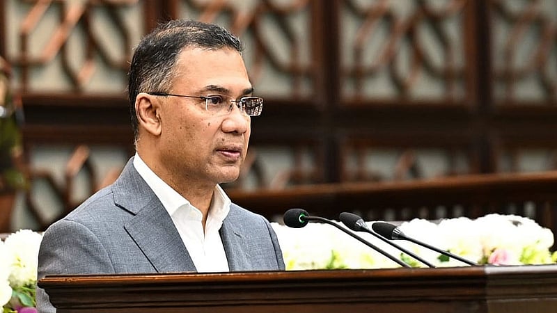বৃহস্পতিবার এসএসএফের ৪০তম প্রতিষ্ঠাবার্ষিকীর অনুষ্ঠানে প্রধানমন্ত্রী তারেক রহমান। ছবি: পিআইডি