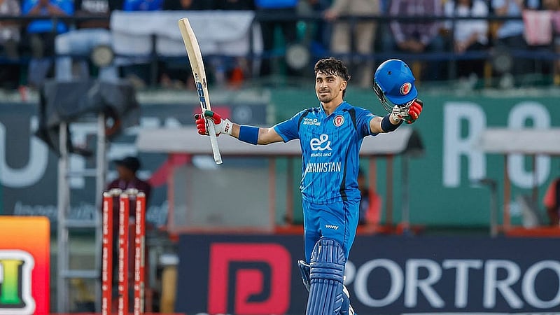 নবম ওয়ানডে সেঞ্চুরির পর রাহমানউল্লাহ গুরবাজ। ছবি: আফগানিস্তান ক্রিকেট টিম ফেইসবুক