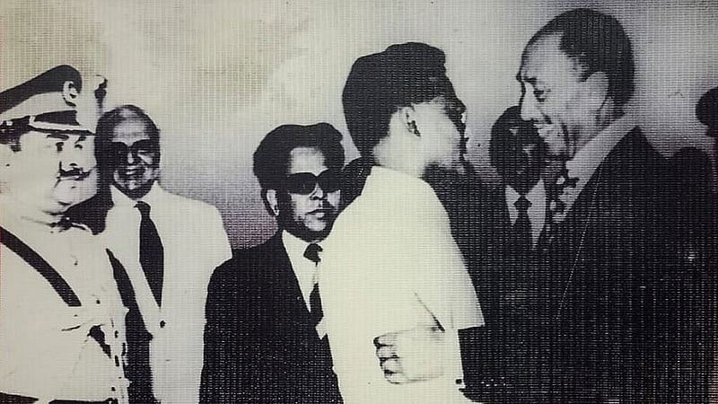 মিশরের আনোয়ার সাদাতের সঙ্গে জিয়াউর রহমান।