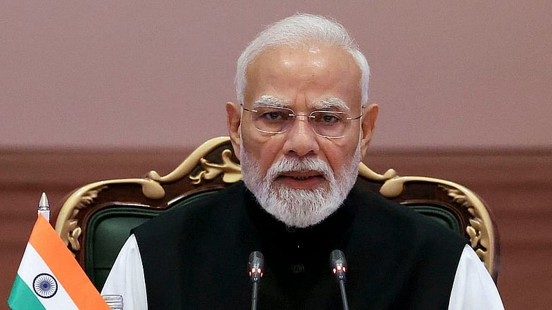 ভারতের রাজধানী নয়া দিল্লিতে ব্রিকস সম্মেলনের উদ্বোধনী অনুষ্ঠানে ভারতের প্রধানমন্ত্রী নরেন্দ্র মোদী