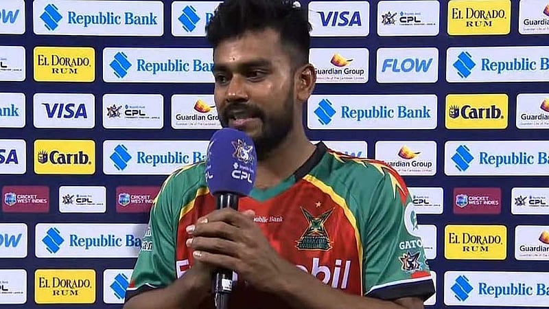 সিপিএলে দ্বিতীয় ম্যাচেই ম্যান অব দা ম্যাচ মিরাজ। ছবি: ভিডিও থেকে।