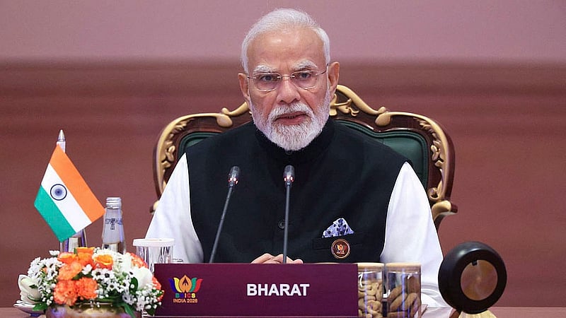 ভারতের রাজধানী নয়া দিল্লিতে ব্রিকস সম্মেলনের উদ্বোধনী অনুষ্ঠানে ভারতের প্রধানমন্ত্রী নরেন্দ্র মোদী