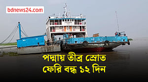 রাজবাড়ী-পাবনা নৌরুটে তীব্র স্রোতে ১২ দিন ধরে বন্ধ ফেরি
