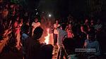 রাবি শিক্ষার্থীকে মারধরের প্রতিবাদে রেললাইন অবরোধ