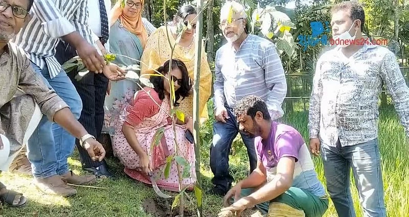 নেত্রকোণায় ক্ষুদ্র ব্যবসায়ীদের মাঝে গাছের চারা বিতরণ